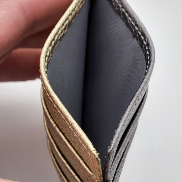 Campo Marzio Roma Leather Wallet Two Toned Gold/Gun Metal NWT with original box - Picture 7 of 8